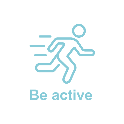 Be active logo with running figure